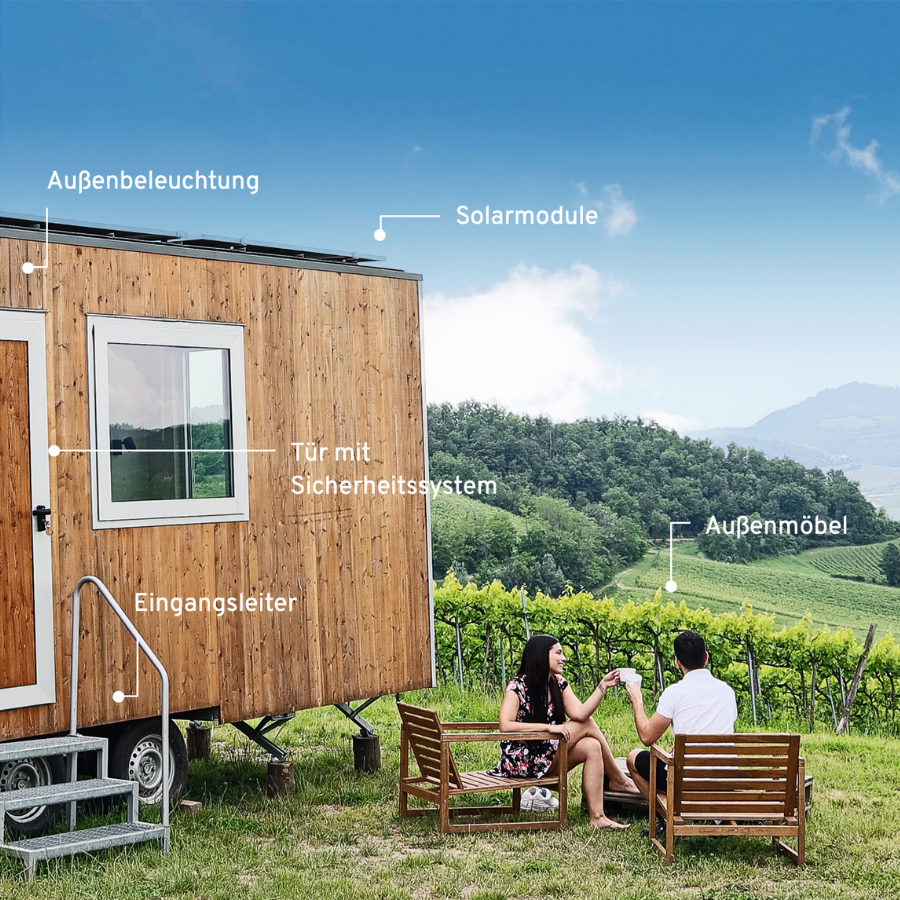 außenbereich einer tiny-house