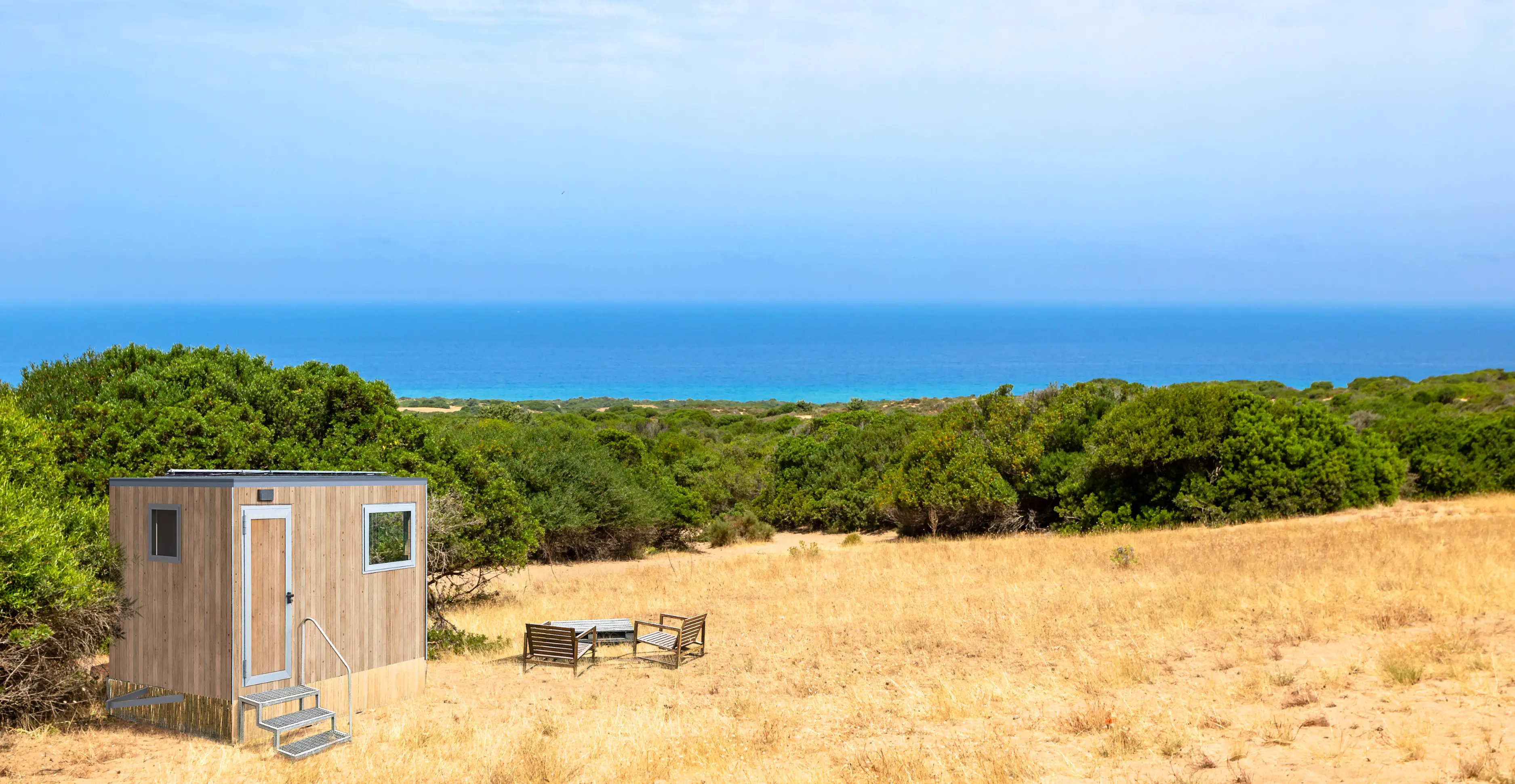 esterno tiny house sul mare della sardegna
