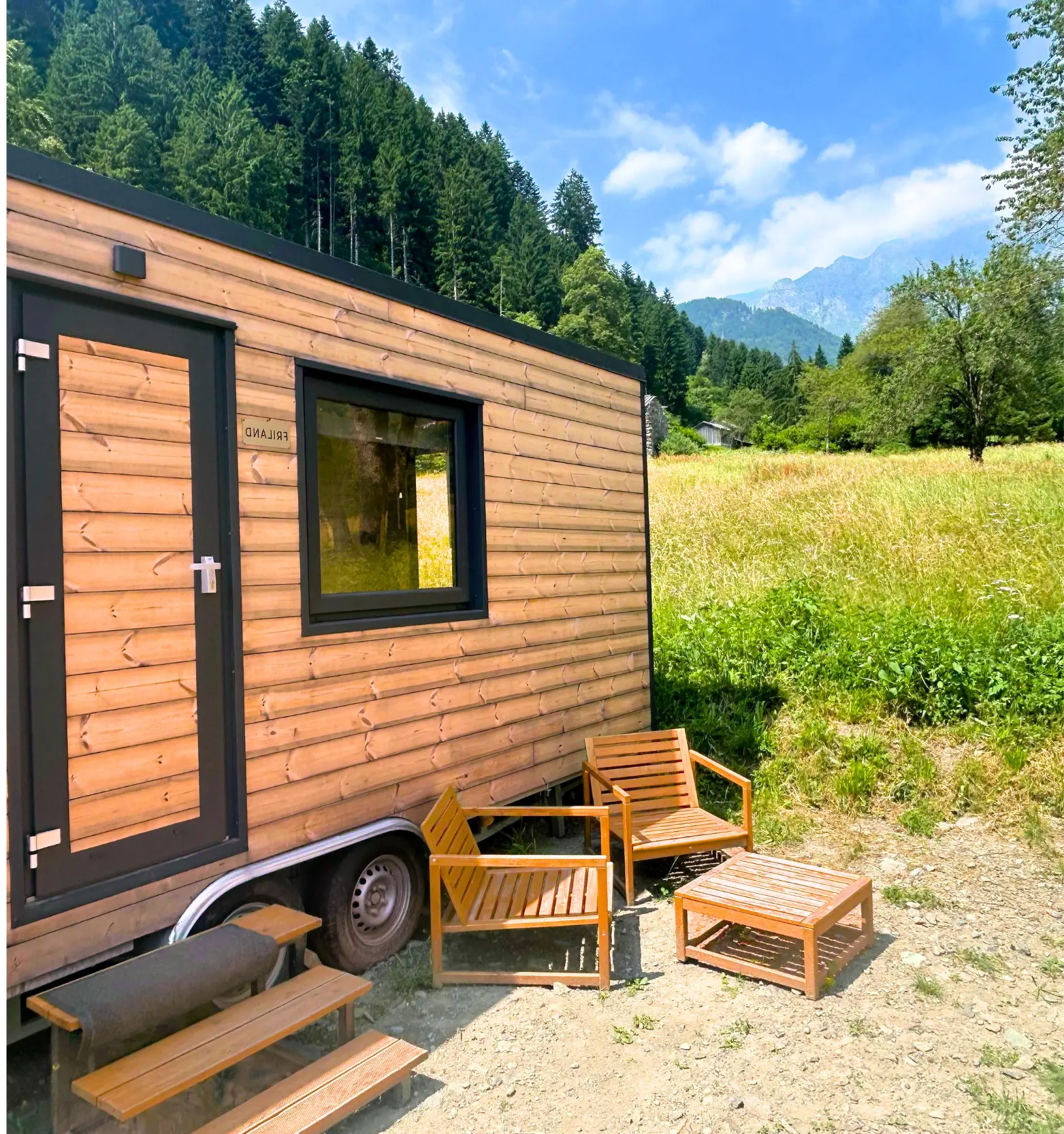 interiors of the tiny house in Paluzza