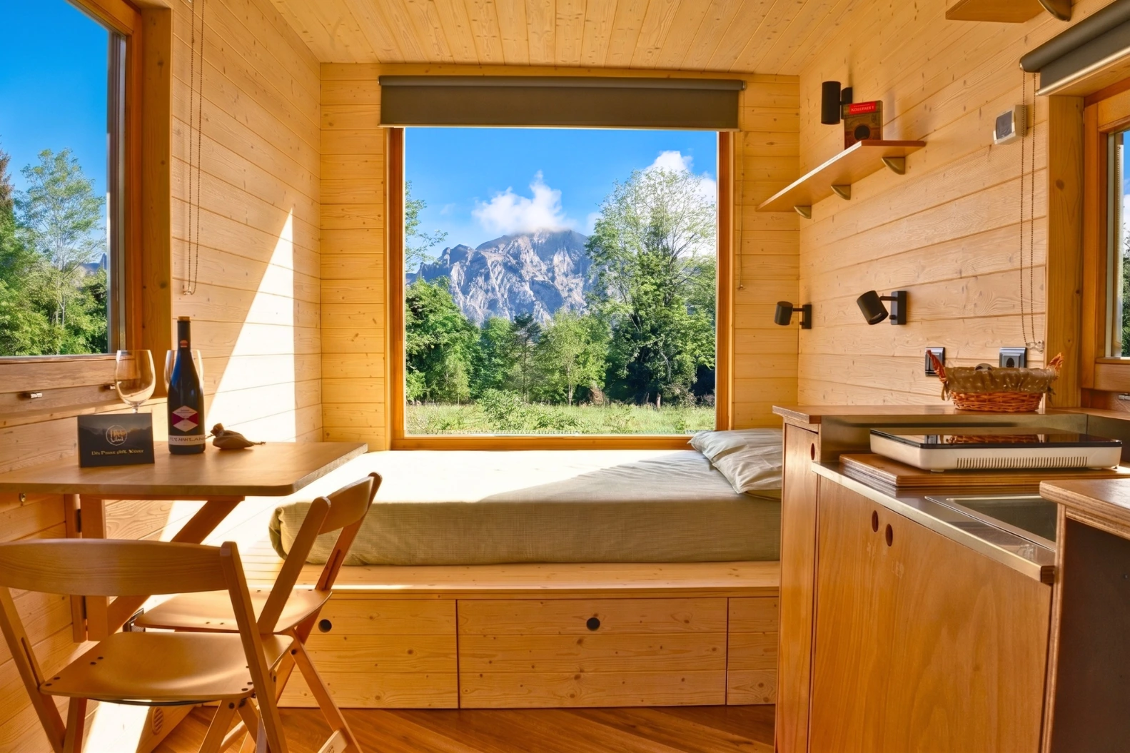 Interni della Tiny house Tilia vicino a Cima Moscardo vicino a Udine